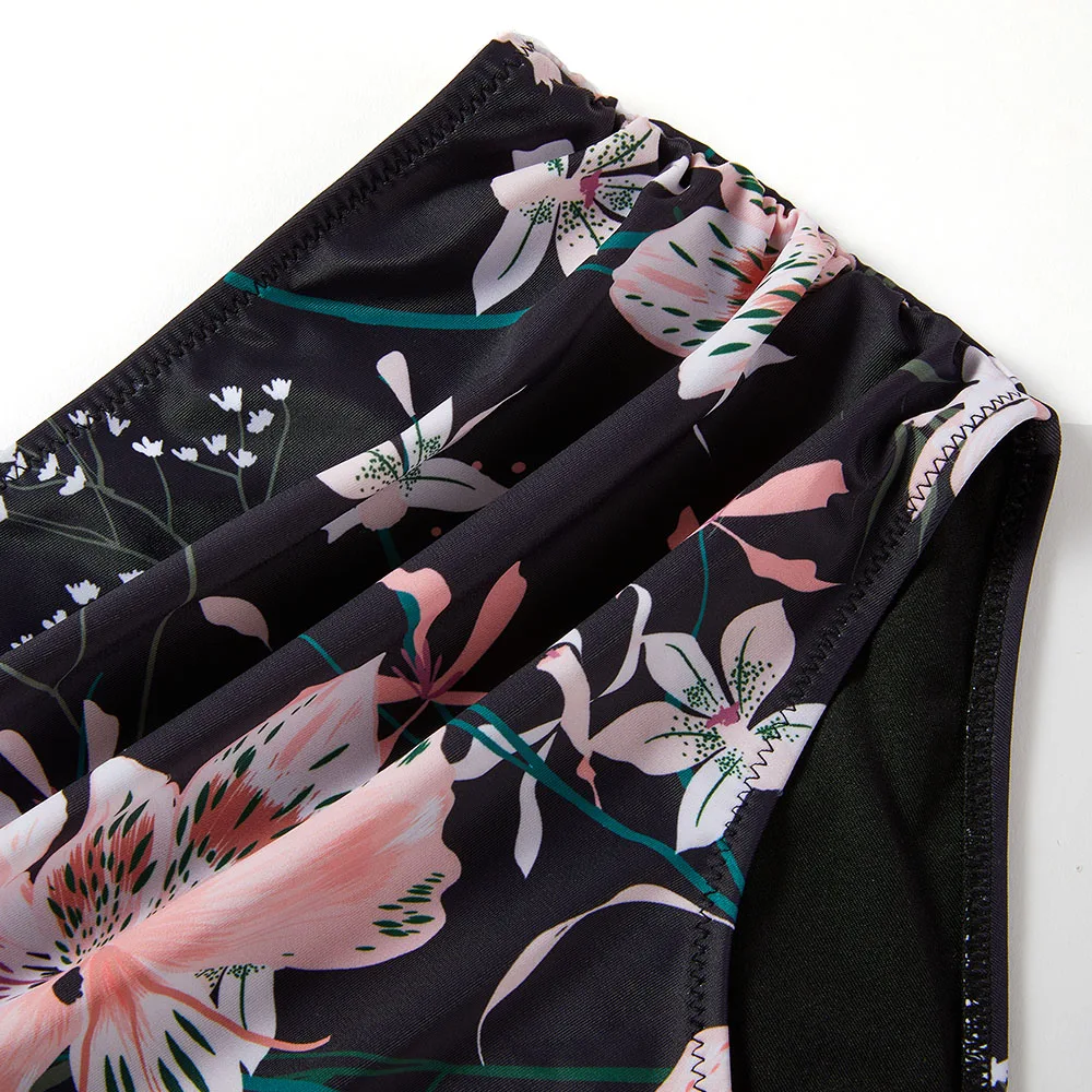 High Waist Sexy Bikini Set 2024 Biquini Swimwear Women Two Pieces Swimsuit Floral Beachwear V-Neck Bathing Suits Female
