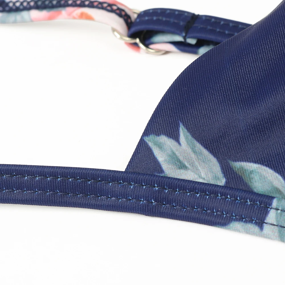 High Waist Sexy Bikini Set 2024 Biquini Swimwear Women Two Pieces Swimsuit Floral Beachwear V-Neck Bathing Suits Female