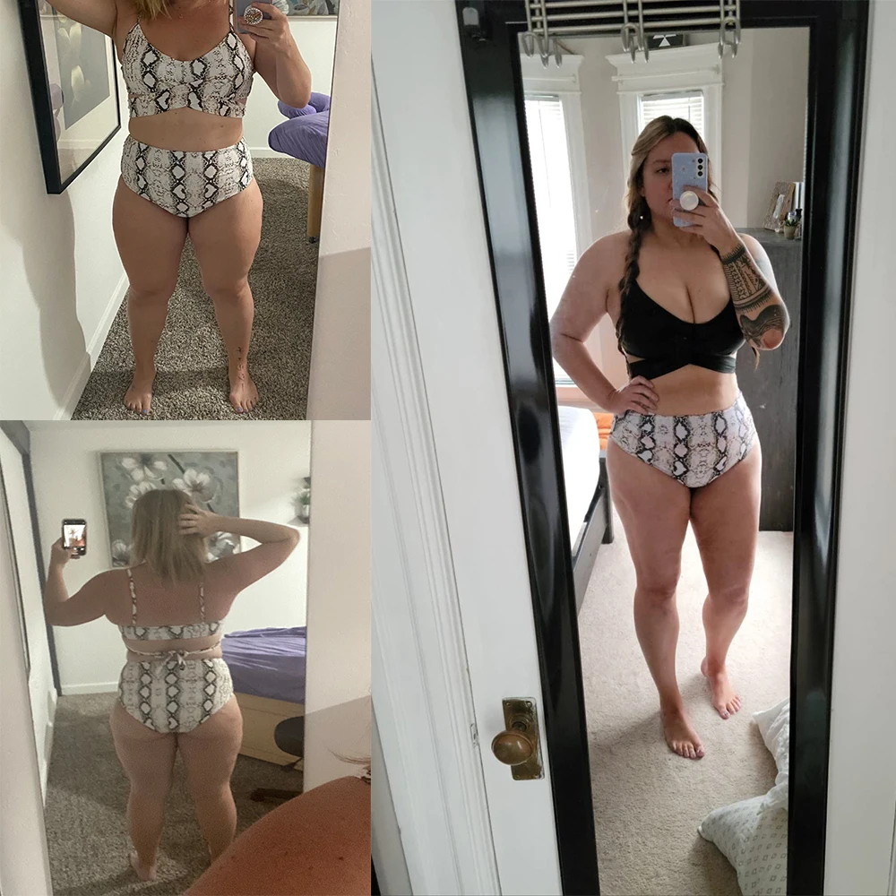 High Waist Sexy Bikini Set 2024 Biquini Swimwear Women Two Pieces Swimsuit Floral Beachwear V-Neck Bathing Suits Female