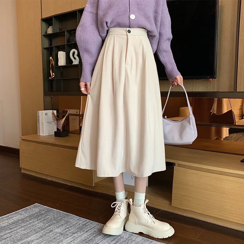 Women's Vintage Corduroy Pleated Skirt – view 3