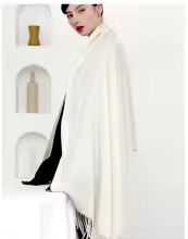 100% Wool Cashmere Scarf – Thickened Winter Pashmina Shawl - Image 19