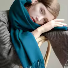 100% Wool Cashmere Scarf – Thickened Winter Pashmina Shawl - Image 25