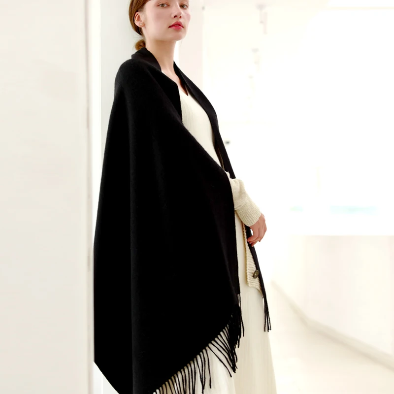 100% Wool Cashmere Scarf – Thickened Winter Pashmina Shawl – view 18