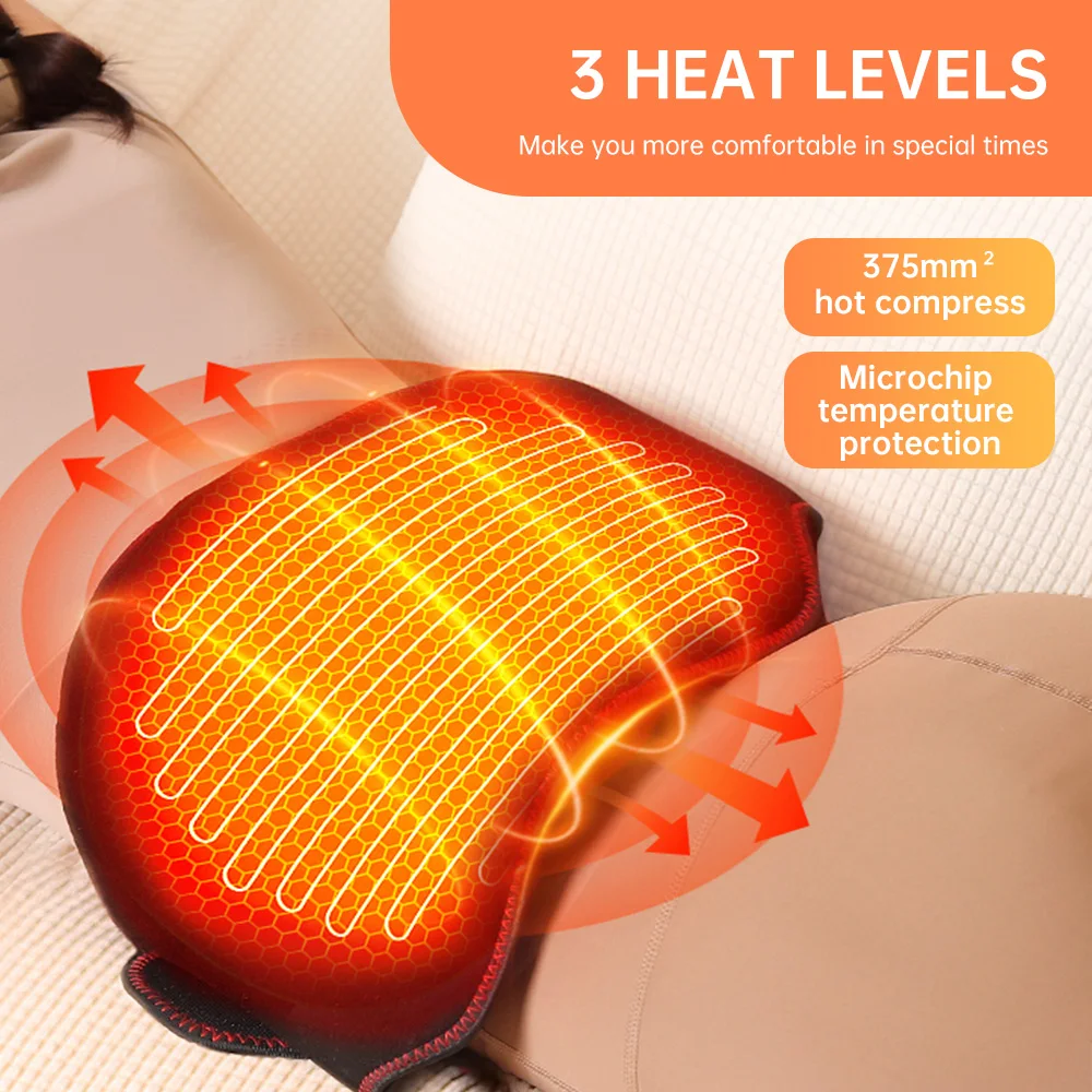 Heated Back & Belly Massage Belt with Vibration & Fast Heating Pads