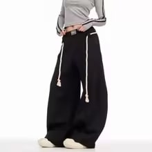 Women's Vintage Cotton Wide-Leg Sweatpants - Image 3