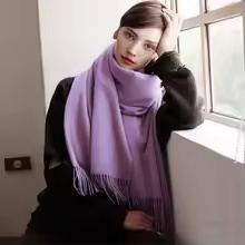 100% Wool Cashmere Scarf – Thickened Winter Pashmina Shawl - Image 9