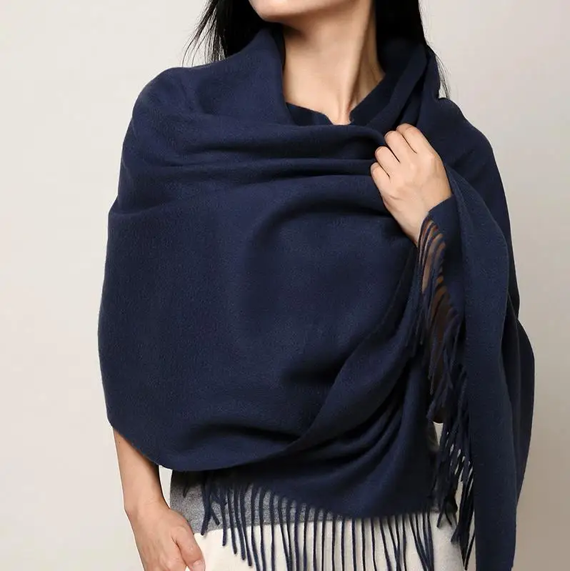 100% Wool Cashmere Scarf – Thickened Winter Pashmina Shawl – view 12