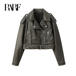 Women's Washed Leather Jacket