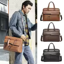 Men's Vintage PU Leather Briefcase – Laptop Bag
