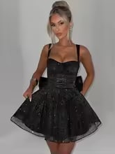 Mozision Sexy Bow Backless Mini Dress - Image 3