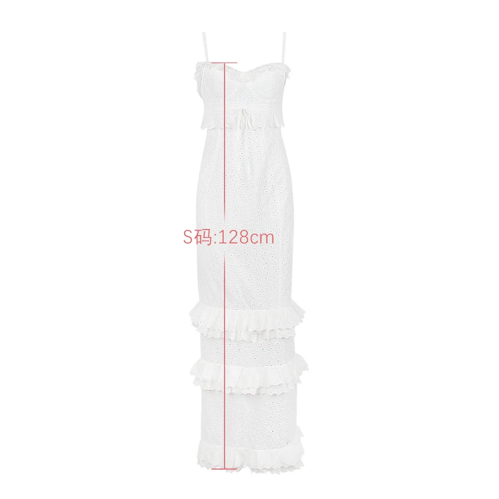 Elegant White Lace Maxi Dress