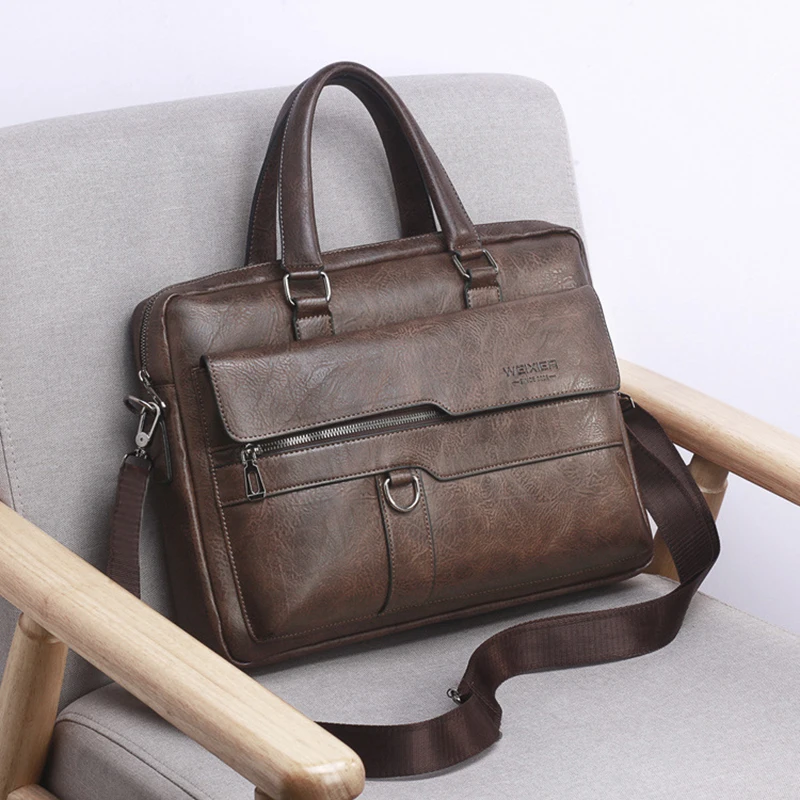 Men’s Vintage PU Leather Briefcase – Laptop Bag