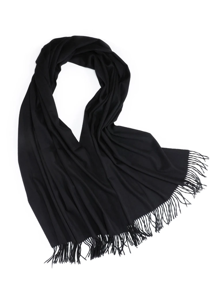 100% Wool Cashmere Scarf – Thickened Winter Pashmina Shawl