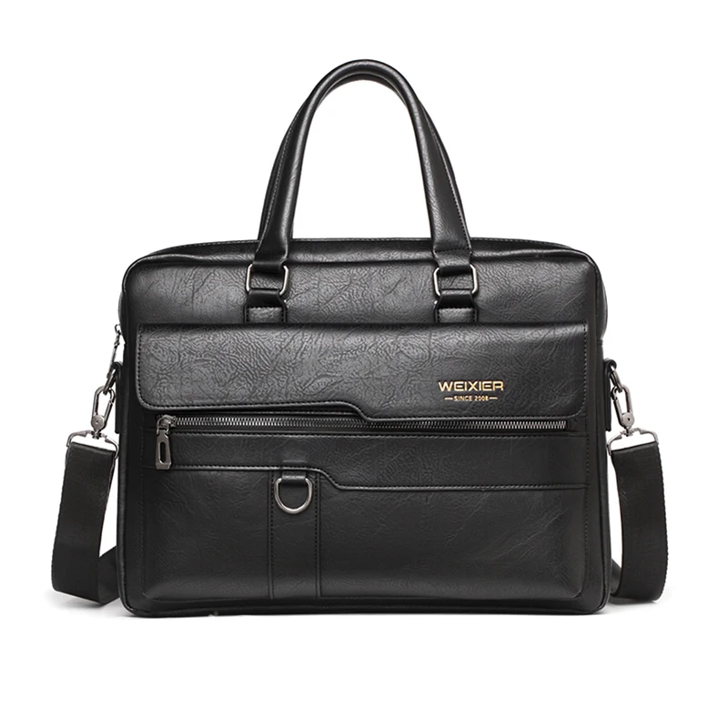 Men's Vintage PU Leather Briefcase – Laptop Bag – view 3