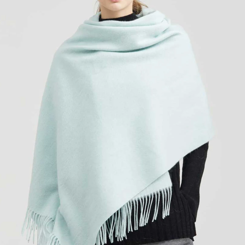 100% Wool Cashmere Scarf – Thickened Winter Pashmina Shawl – view 15