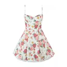 Women's Retro Satin Mini Dress - Image 6