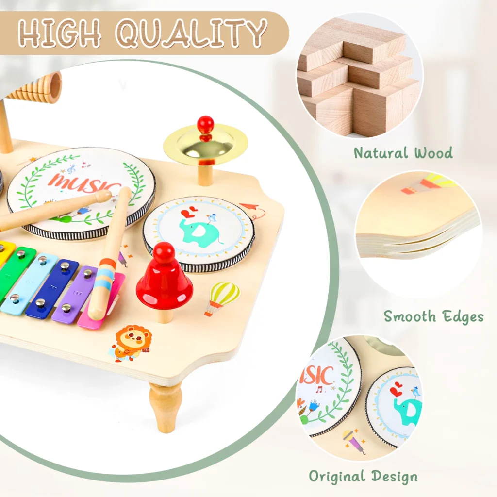 Children’s Multi-in-1 Drum Kit & Xylophone Montessori Musical Toy (Ages 1-3)