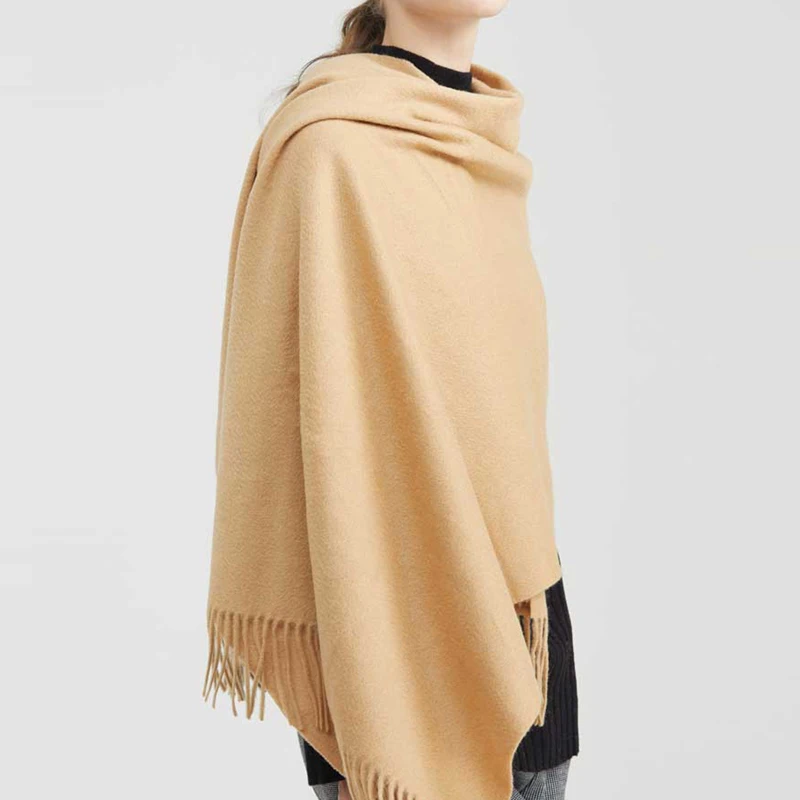 100% Wool Cashmere Scarf – Thickened Winter Pashmina Shawl – view 14