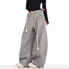 Women's Vintage Cotton Wide-Leg Sweatpants - Image 2