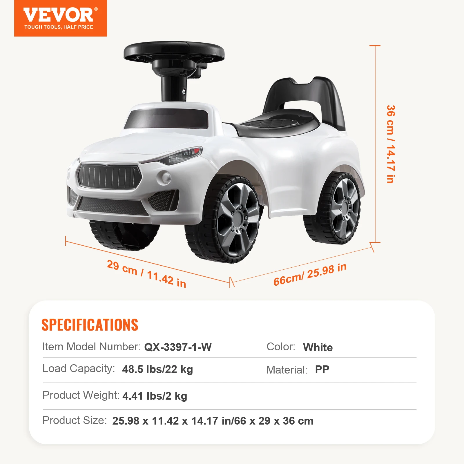 VEVOR Classic Ride-On Push Car – Music Steering Wheel Toy for Toddlers, Boys & Girls Ages 1-3 – view 2