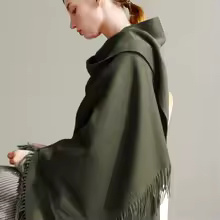 100% Wool Cashmere Scarf – Thickened Winter Pashmina Shawl - Image 7