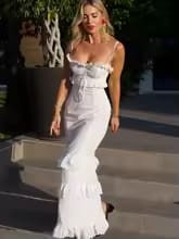 Elegant White Lace Maxi Dress