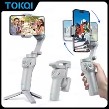 TOKQI M01 3-Axis Handheld Gimbal – Foldable Phone Stabilizer with Selfie Tripod