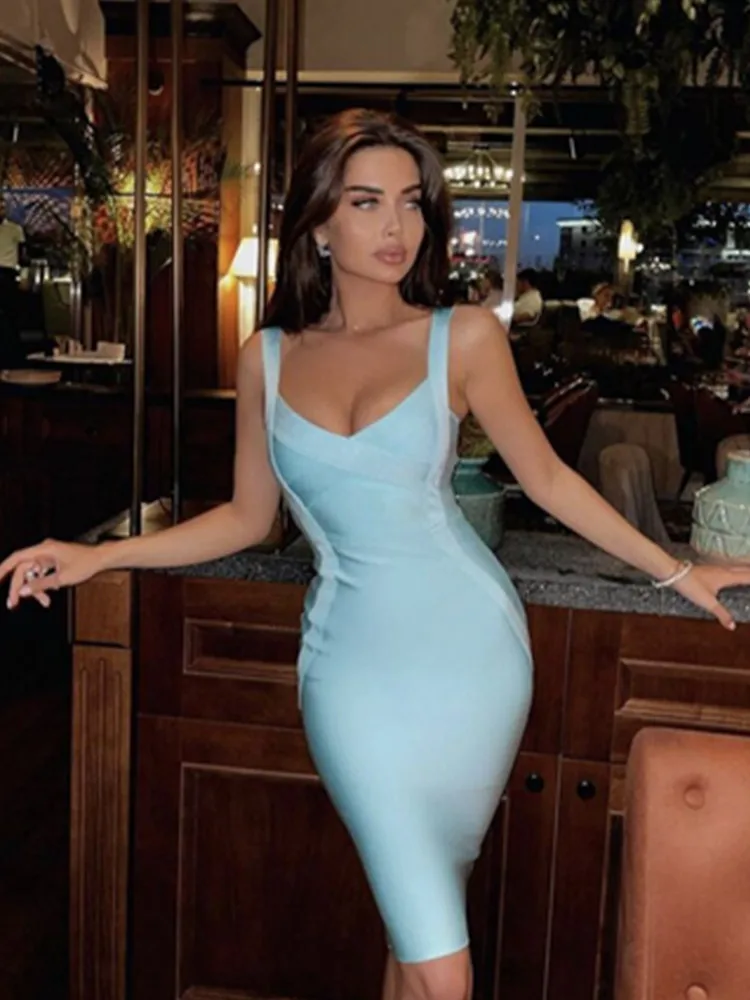 High-Quality Sleeveless Rayon Bandage Dress