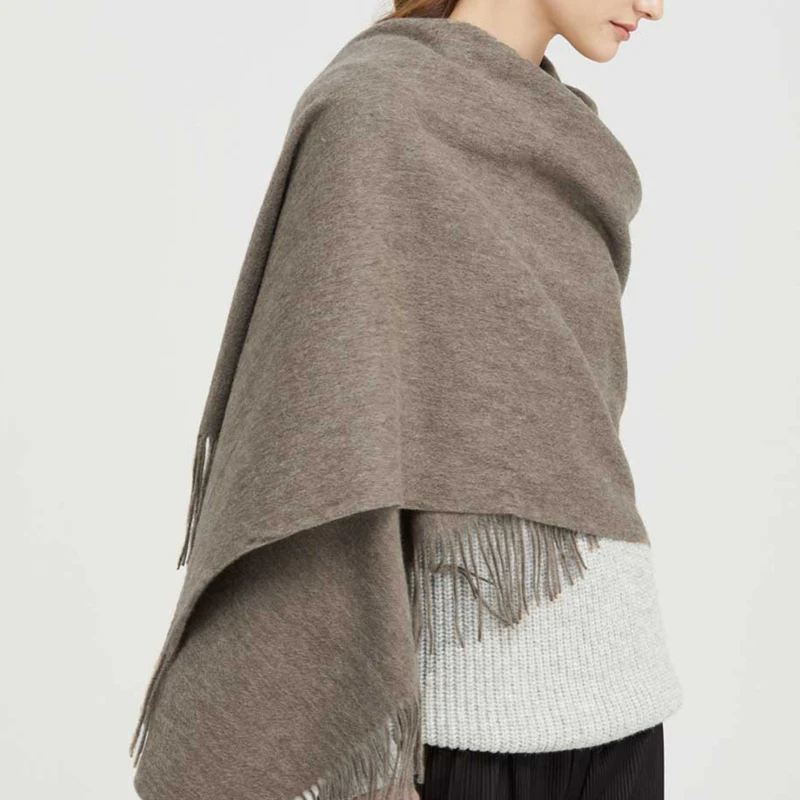 100% Wool Cashmere Scarf – Thickened Winter Pashmina Shawl – view 5