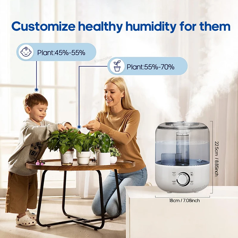 KINSCOTER 3L Large-Capacity Air Humidifier & Aroma Diffuser with Remote & Timer