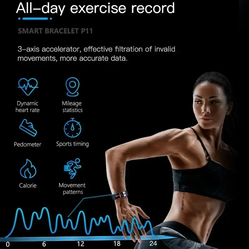 P11 Plus Smart Bracelet – ECG Smartwatch & Waterproof Fitness Tracker