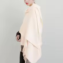 100% Wool Cashmere Scarf – Thickened Winter Pashmina Shawl - Image 3