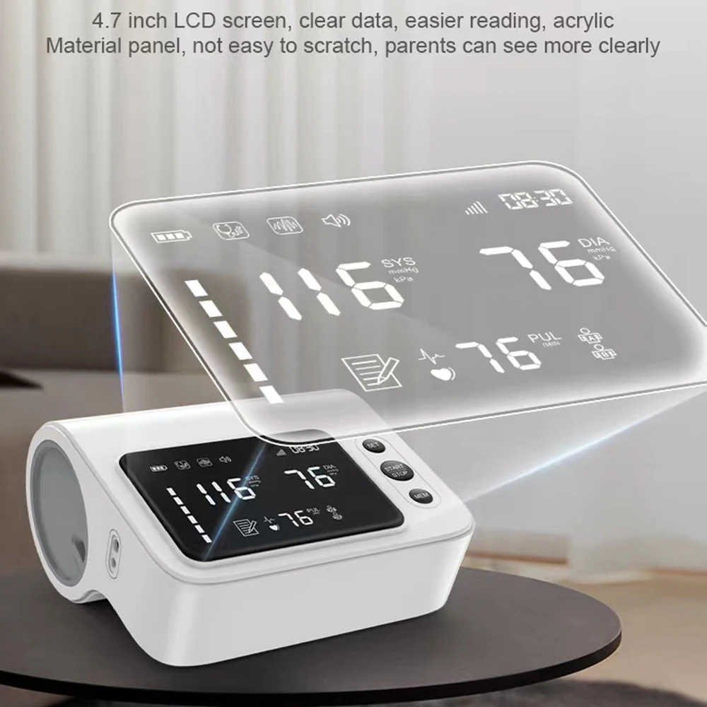 4.7″ Upper Arm Electronic Blood Pressure Monitor with Voice Broadcast & Dual Mode
