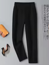 Women's High-Waisted Woolen Herringbone Pants - Image 5