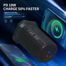 1.8M Tower Extension Lead with USB & 12 Outlets