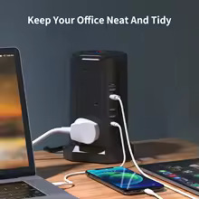1.8M Tower Extension Lead with USB & 12 Outlets - Image 2